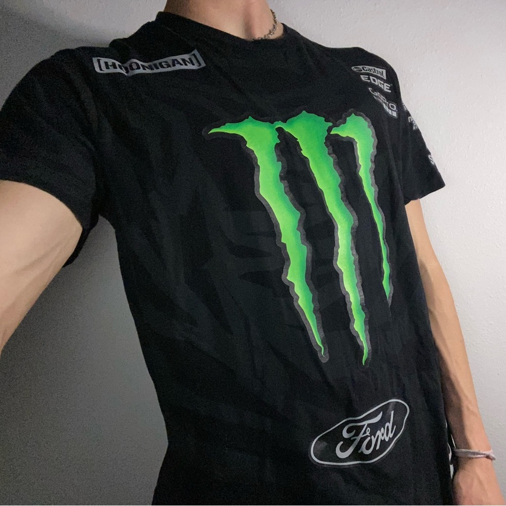 Mens Ken Block Black and Green Graphic T-Shirt